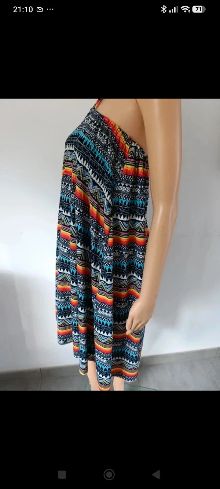 Vestido de verano de espalda descubierta con estampado étnico multicolor para mujer S/M – photo 10
